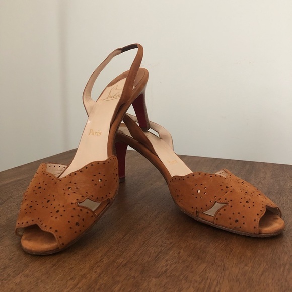 Christian Louboutin brown suede slingbacks - Picture 7 of 8